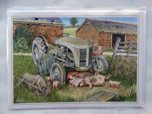 Fetes Occasions Speciales Nostalgique Fergie La Litiere Cochon Tracteur Grange Design Ouverte Vide Carte D Anniversaire Maison Bomech Fr