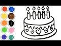 √ Télécharger image gateau anniversaire 295938-Image gateau anniversaire à colorier