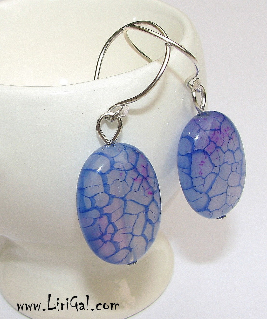 Dragon Viens Agate Sterling Silver Earrings