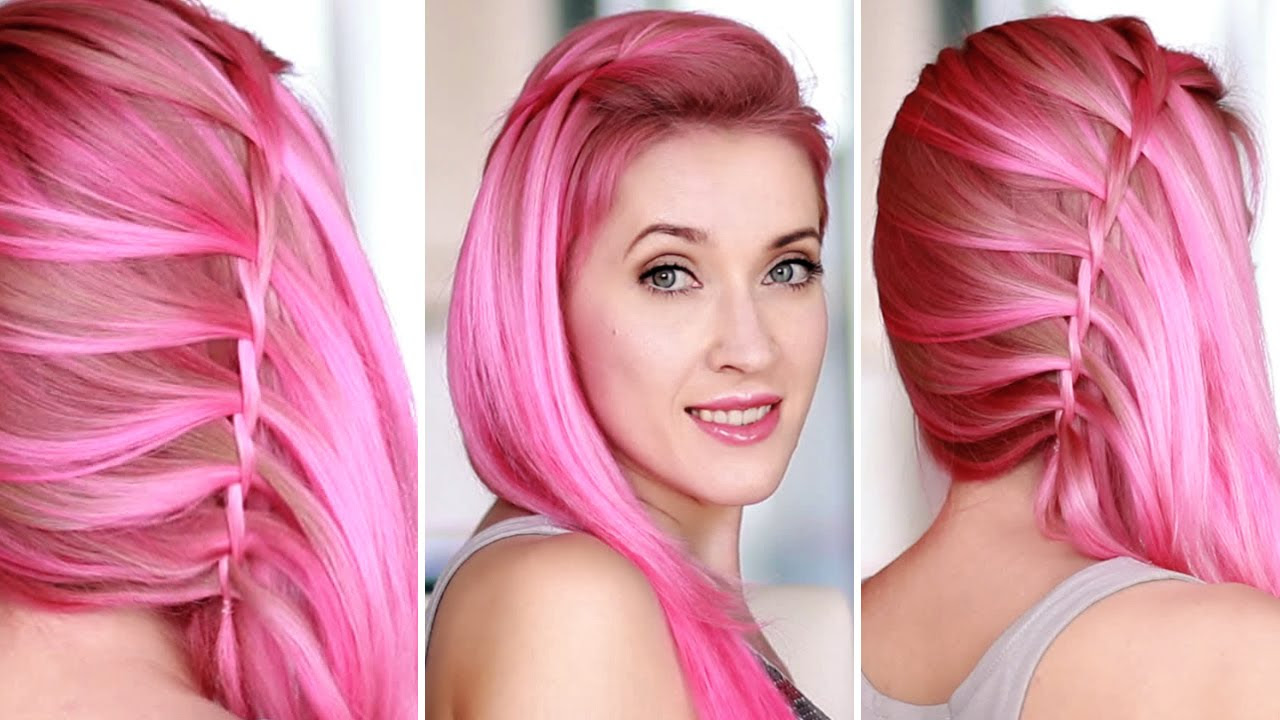 Twisted waterfall braid on yourself ★ Glam Rock hairstyle ...