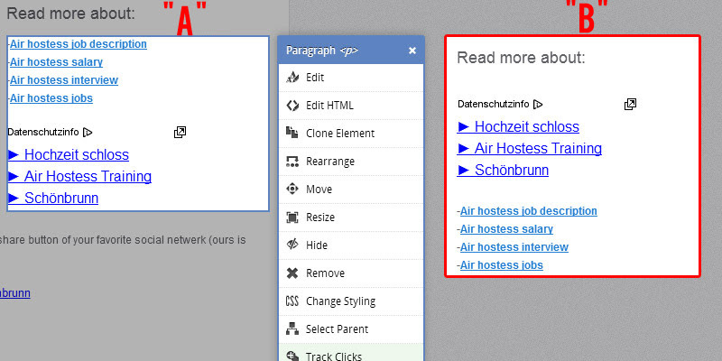 Visual Website Optimizer in action
