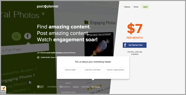 Post planner blog writing tool