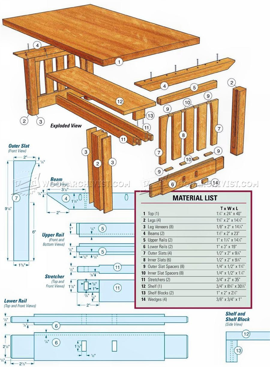 Mission Coffee Table Plans • WoodArchivist