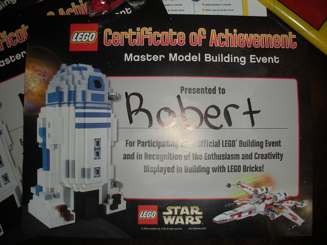 LEGO Certificate of Achievement Master Builder Event ...