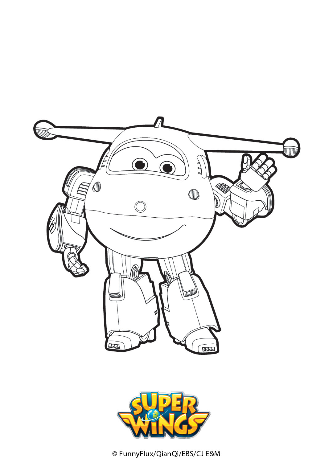 Coloriage de Jett Super Wings