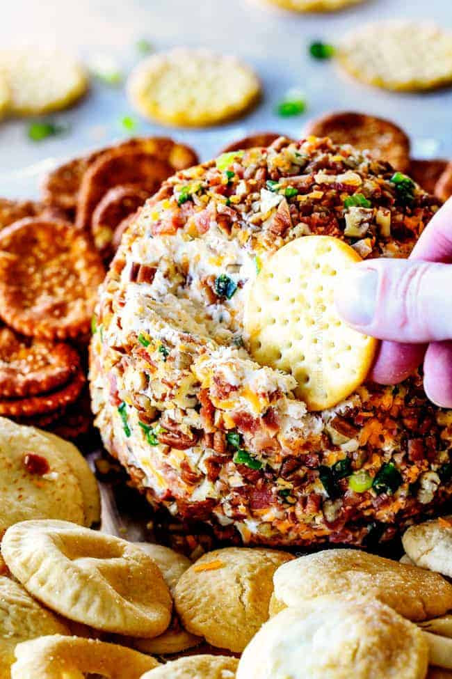 BEST EVER Bacon Ranch Cheese Ball + VIDEO (make ahead 