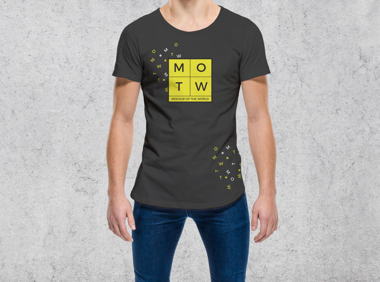 Guy Wearing T Shirt Mockup Psd
