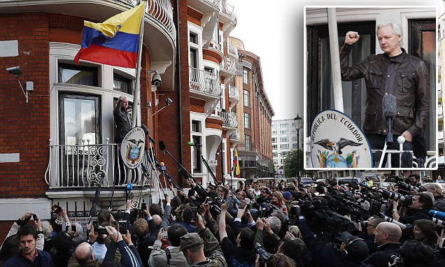 Julian Assange pictured after Sweden drops rape probe 