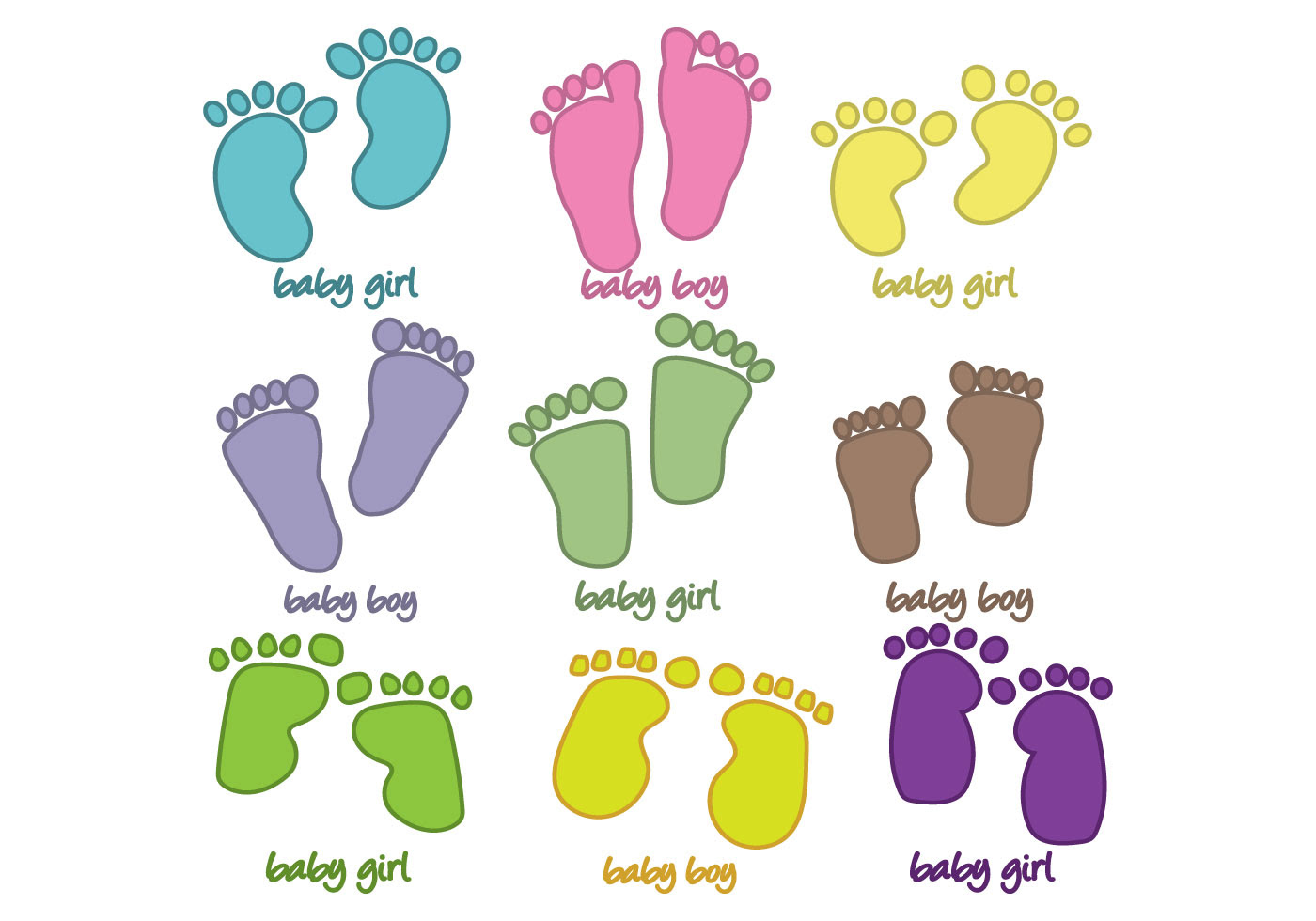 Download Baby Footprints Vector - Download Free Vector Art, Stock ...