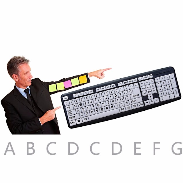 Top Keyboard 2019 hot sales Large Print USB Keyboard Black Letters
White Keys for Low Vision Old Men dropshipping