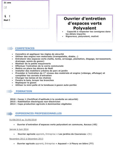 Cv Ouvrier Agricole