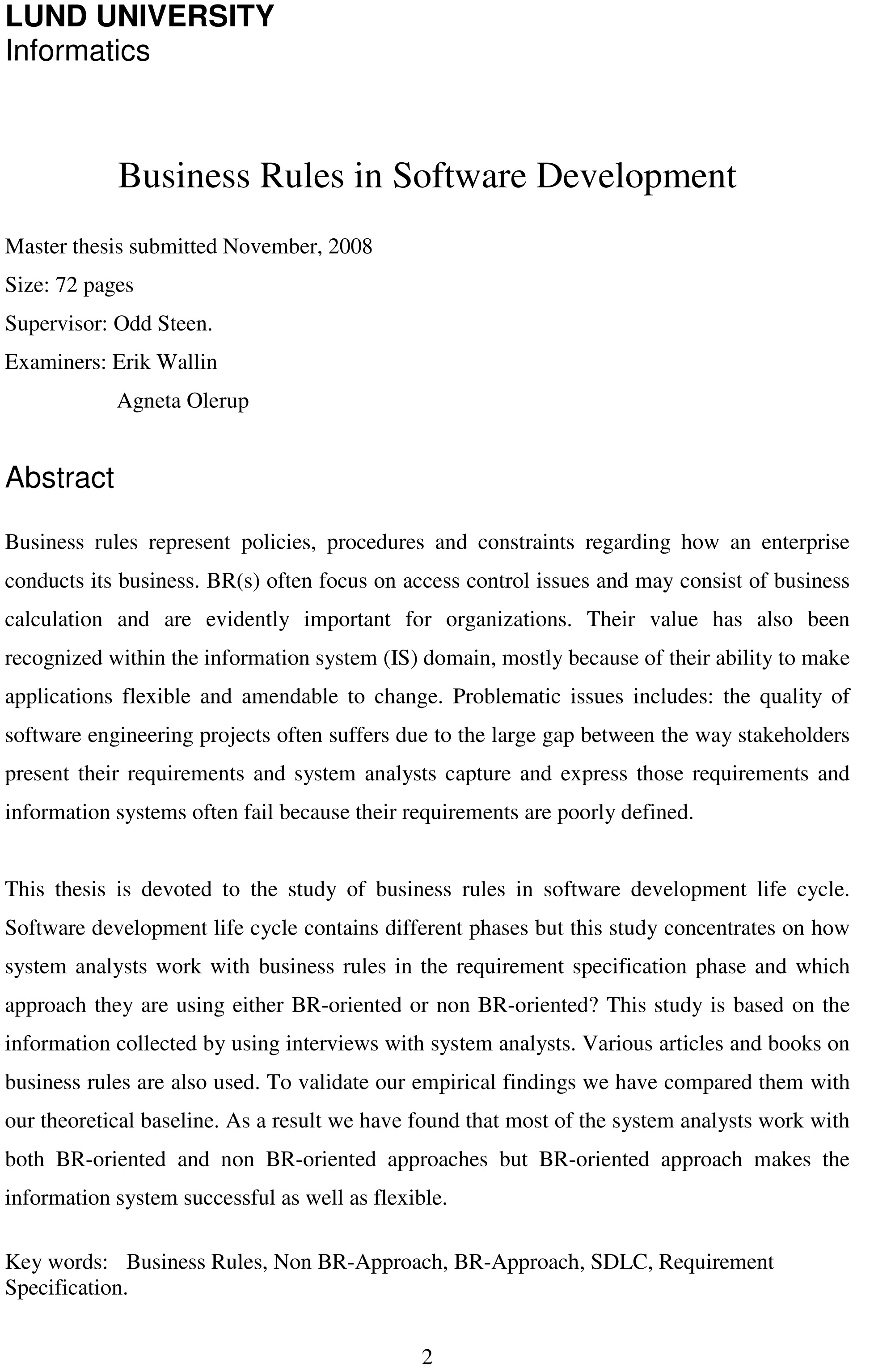 business dissertation structure