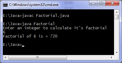 factorial program
