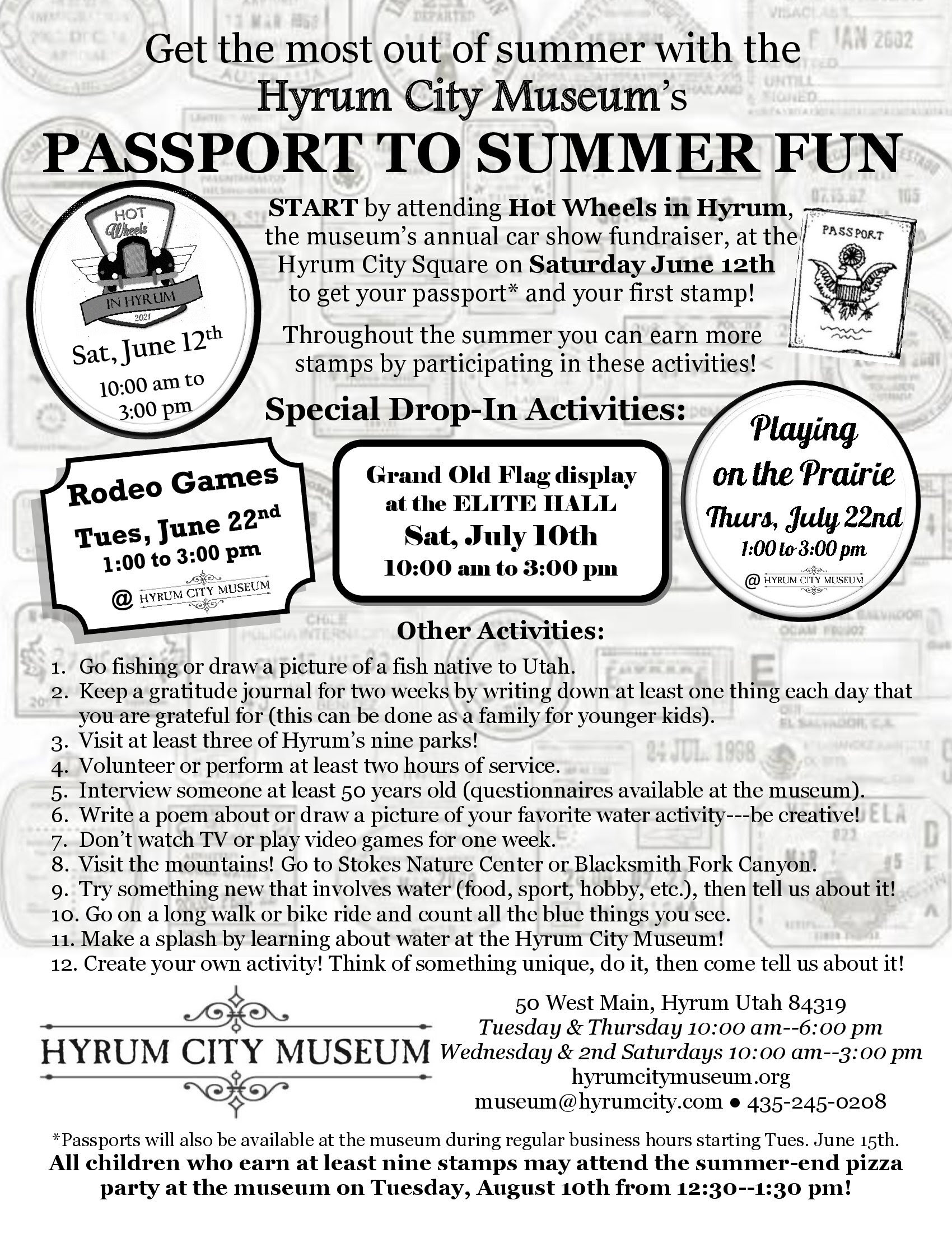 June 21 Events At The Museum Hyrum City Museum