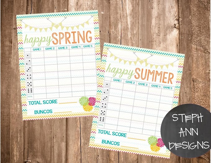Free Printable Bunco Score Sheets Summer