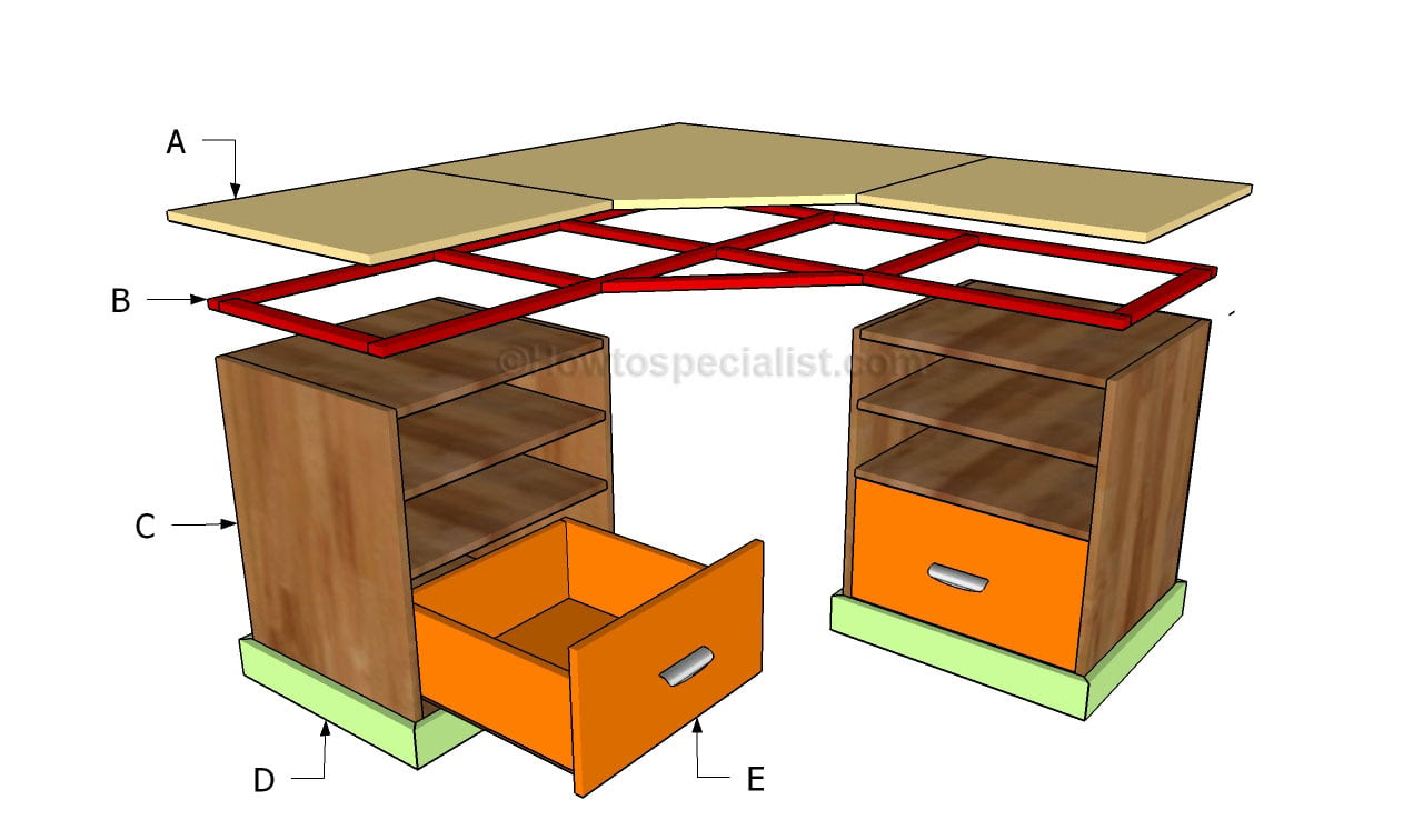 ... to build street corner desk building plans corner desk with storage