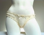 Sheer Silk Ruffle Knickers in Oyster