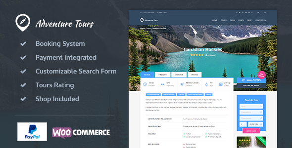 Adventure Tours v1.0.4 - WordPress Tour/Travel Theme