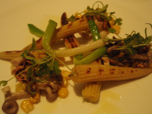 Baby Corn, Leeks and Mushroom Salad