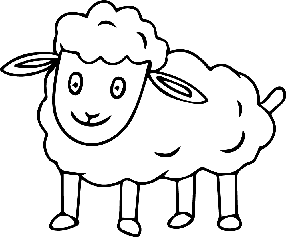Lamb Coloring Book Image for Print