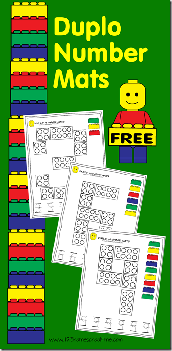 FREE Number Mats with Lego Duplo Theme | Free Homeschool Deals