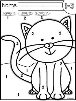  color by number practice sheets preschool coloring pages numbers