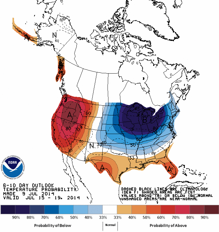 6-10 day outlook from National Weather Service Climate Prediction Center