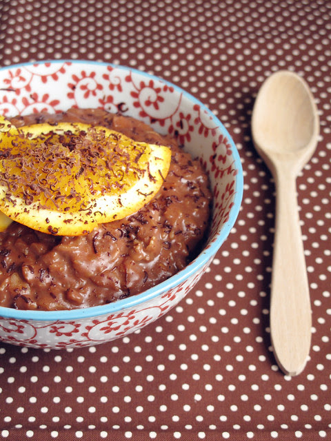 Dark chocolate & orange marmelade porridge