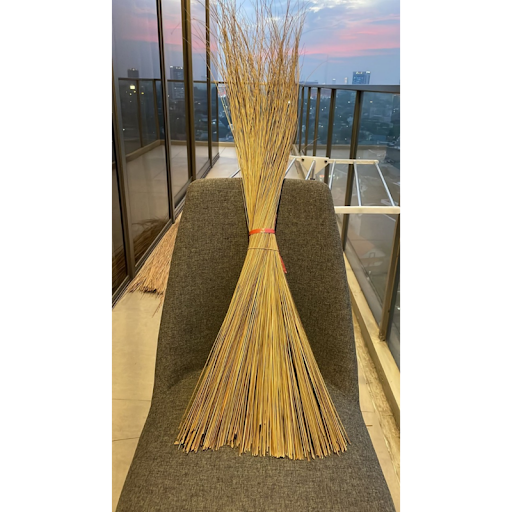 Palm Broom Stick : A broom is a cleaning tool consisting of stiff fibers attached to, and roughly parallel to, a cylindrical handle