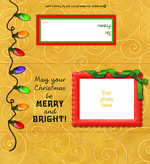 Christmas Lights Photo Candy Bar Wrapper Free Printable Chocolate Bar Wrapper