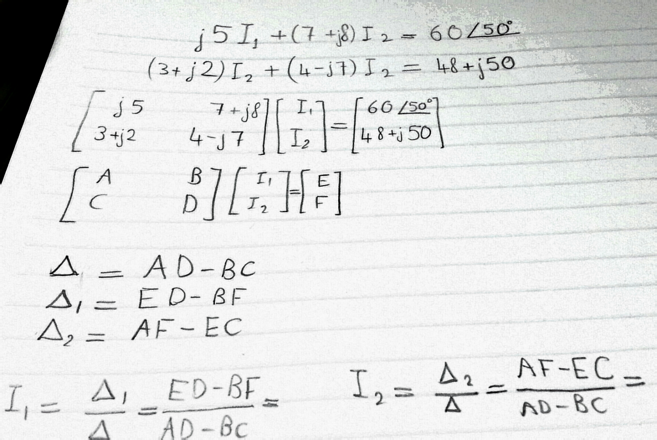 Solving A 2x2 System Of Complex Equations Using Casio Fx 570es Youtube