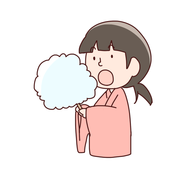 わたあめを食べる女の子のイラスト かわいいフリー素材が無料のイラストレイン