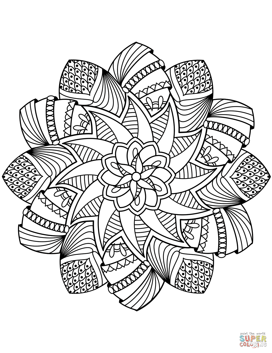 the Flower Mandala coloring pages to view printable version or color it online patible with iPad and Android tablets