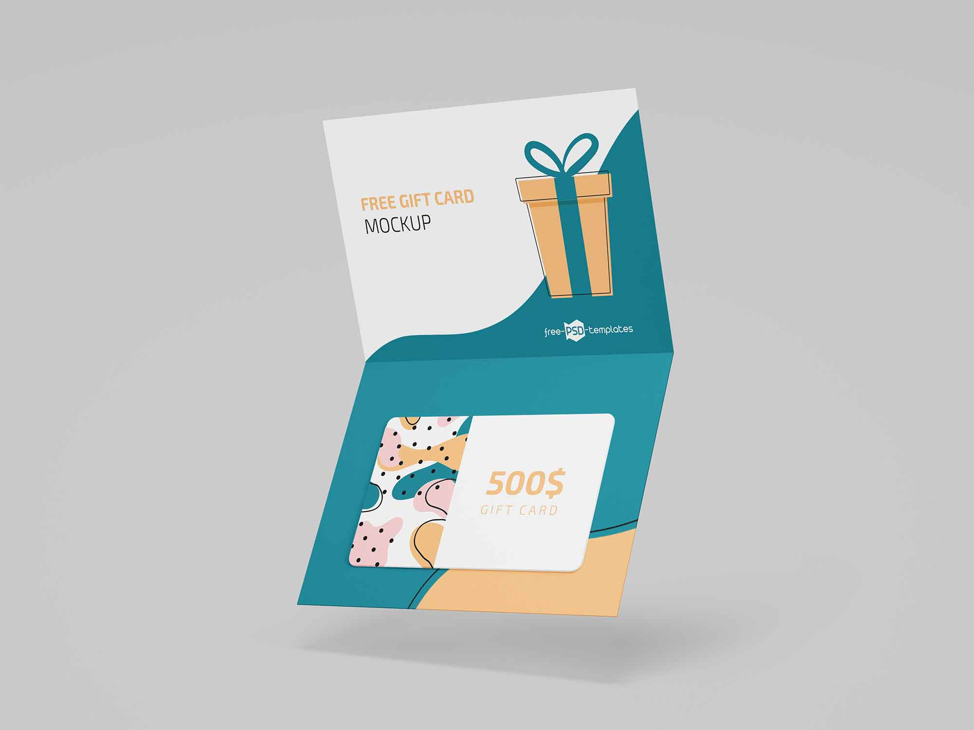 Download Free Floating Gift Card Mockup Psd
