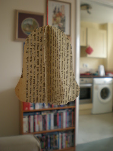 book page christmas tree decoration