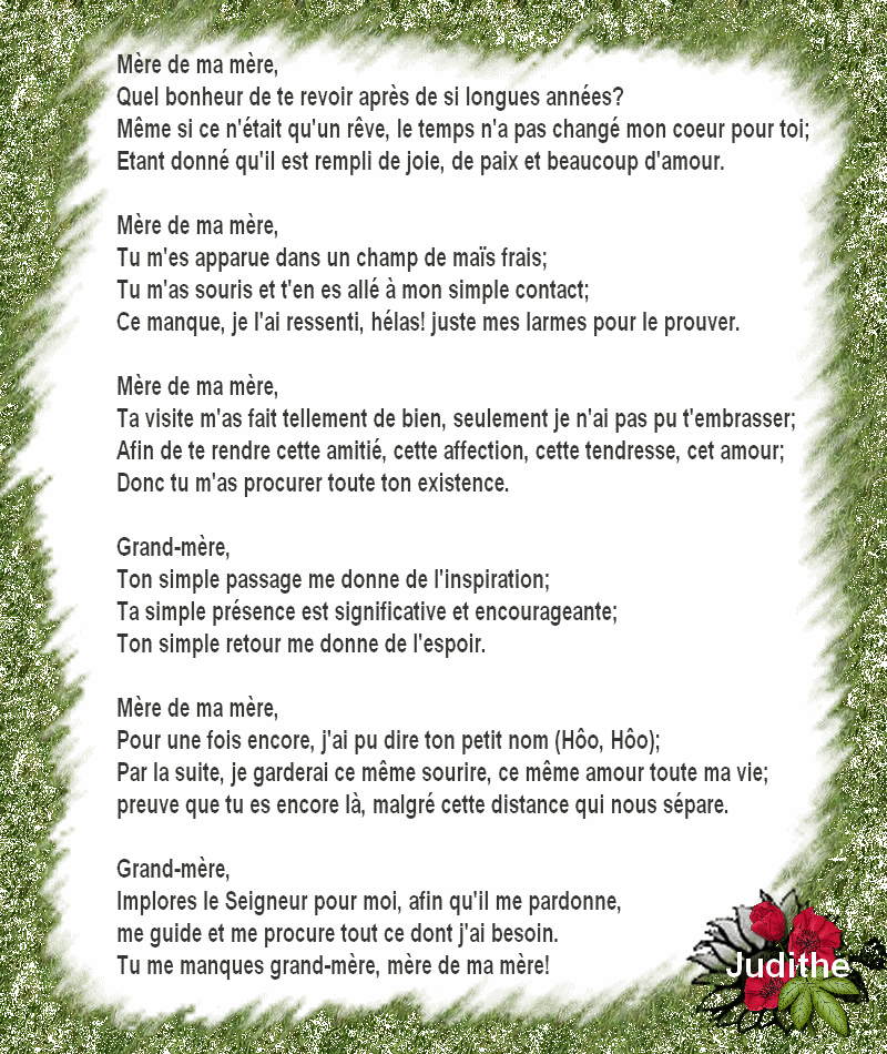 Grand Mere Tu Me Manques