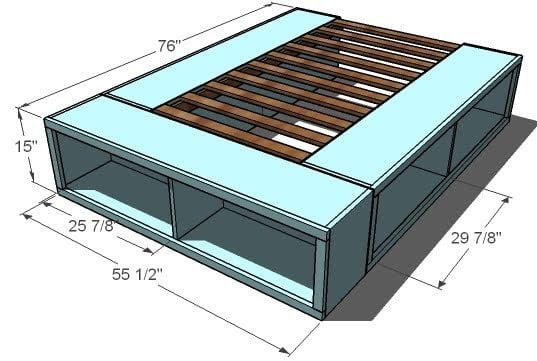 DIY Platform Bed with Storage