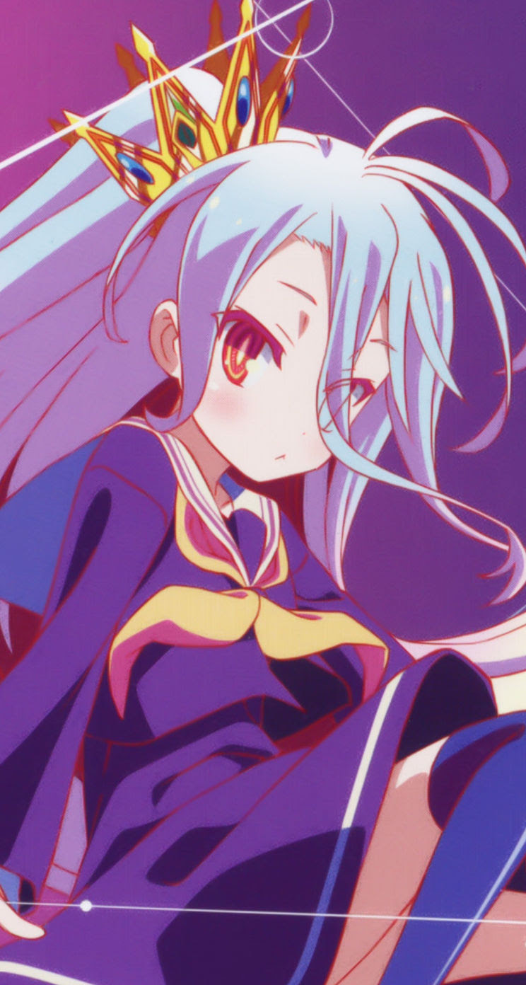 ノーゲーム ノーライフ Iphone壁紙 画像 4 白 Iphone5壁紙 744 1392 Ios7用 他 アニメ壁紙ネット Pc Android Iphone壁紙 画像