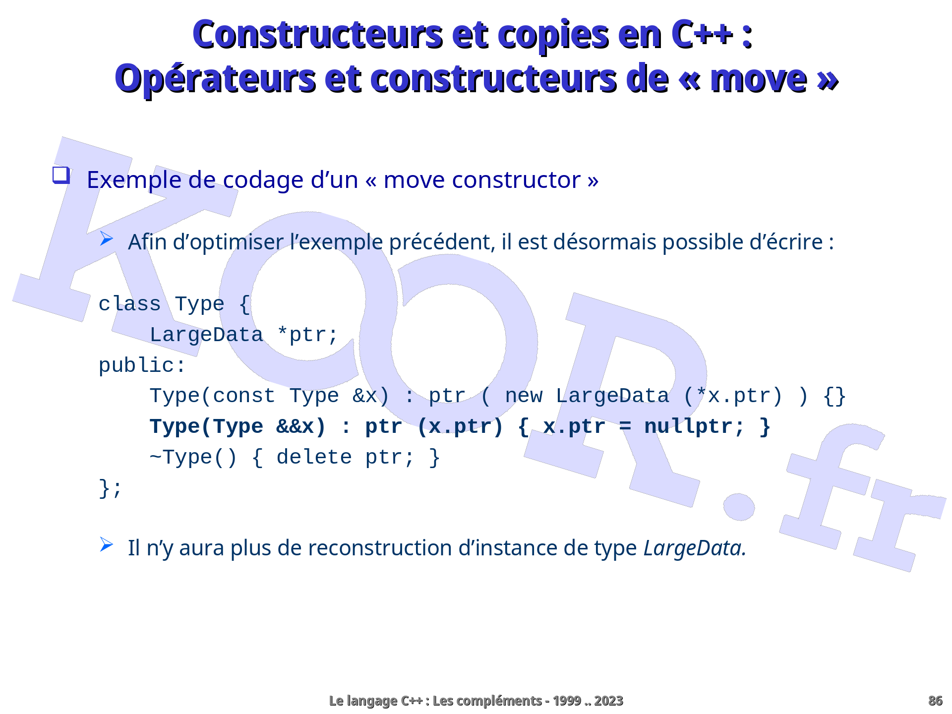 Le Langage C Les Complements Constructeurs Et Copies En C Operateurs Et Constructeurs De Move