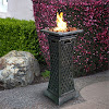 Corinthian Gas Fire Pit Column - Outdoor Stone Column LP Propane Gas Firepit Fireplace ... - Mf studio propane gas fire pit table 45 inch 50,000btu rectangular outdoor firepits for outside patio with bluel fire glass and lid, black.