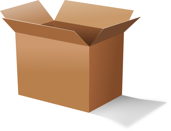 Open Cardboard Box clip art