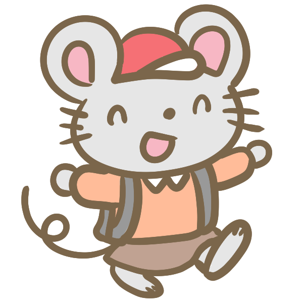 小学生のねずみ 女の子 のイラスト かわいいフリー素材が無料のイラストレイン