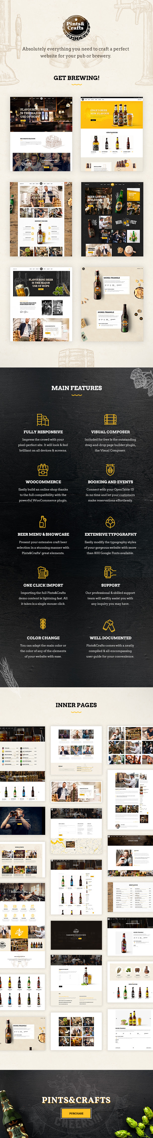 WordPress theme Pints&Crafts - A Theme Crafted for Breweries and Pubs (Restaurants & Cafes)