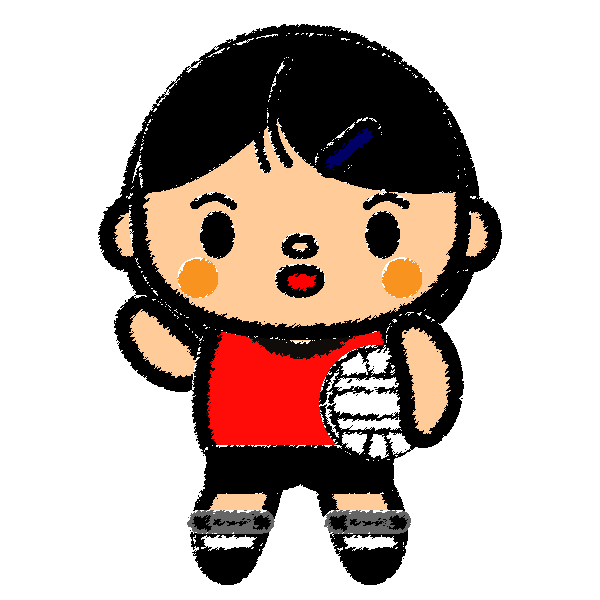 かわいいバレーボール女子の無料イラスト 商用フリー オイデ43