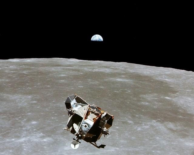 The Apollo 11 Lunar Module ascent stage, with astronauts Neil A. Armstrong and Edwin E. Aldrin Jr. aboard, is photographed from the Command and Service Modules in lunar orbit in this July, 1969 file photo. Photo courtesy of NASA/Handout via REUTERS