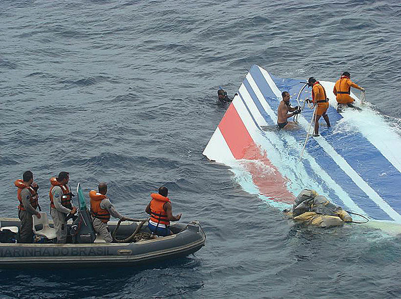 La deriva del AF447 a flote en el Atlántico
