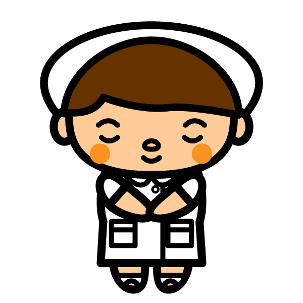 かわいいお辞儀をする看護師 看護婦 さんの無料イラスト 商用フリー オイデ43