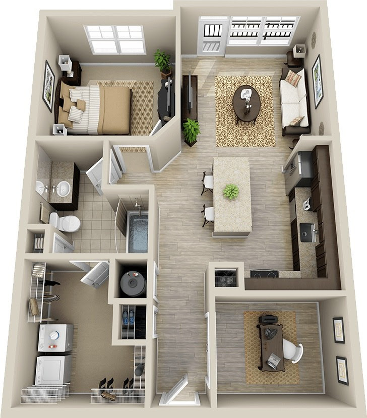 1 Bedroom Apartment/House Plans | smiuchin