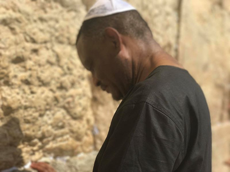 Photos: Estranged husband of relationship expert, Amara Blessing Nwosu, Francis Van-Lare, goes on pilgrimage in Israel 