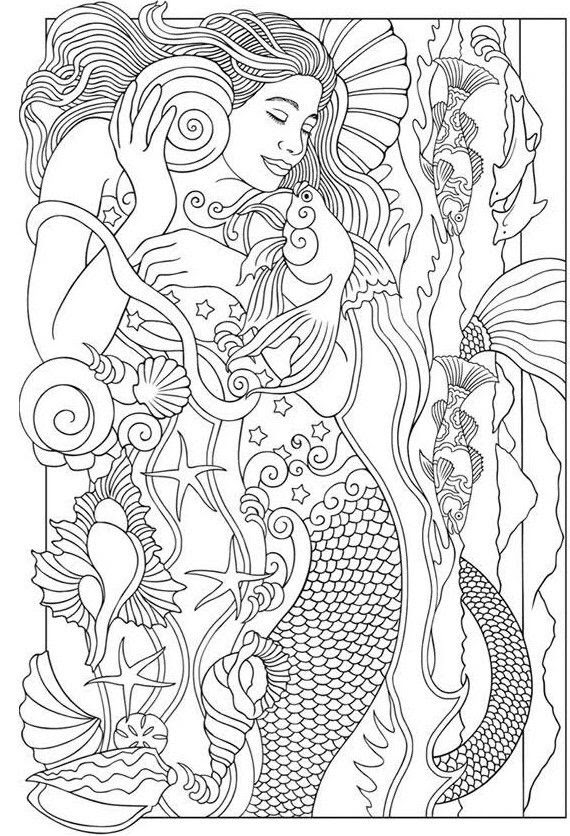Download Mermaid Coloring Book For Adults - 348+ Popular SVG Design for Cricut, Silhouette and Other Machine